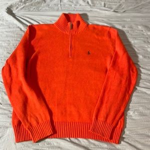 Orange Small Zip up Sweater Polo by Ralph Lauren
